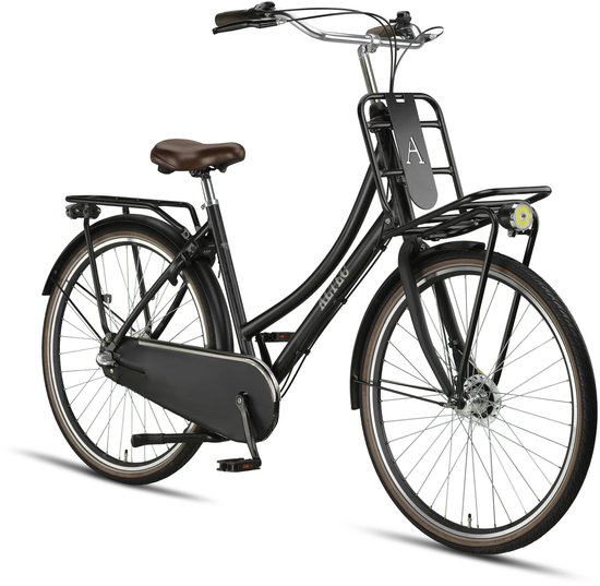 Altec Transportfiets dames Retro 28 Inch 53 cm Dames 3V Rollerbrake Matzwart van Altec — afbeelding 3