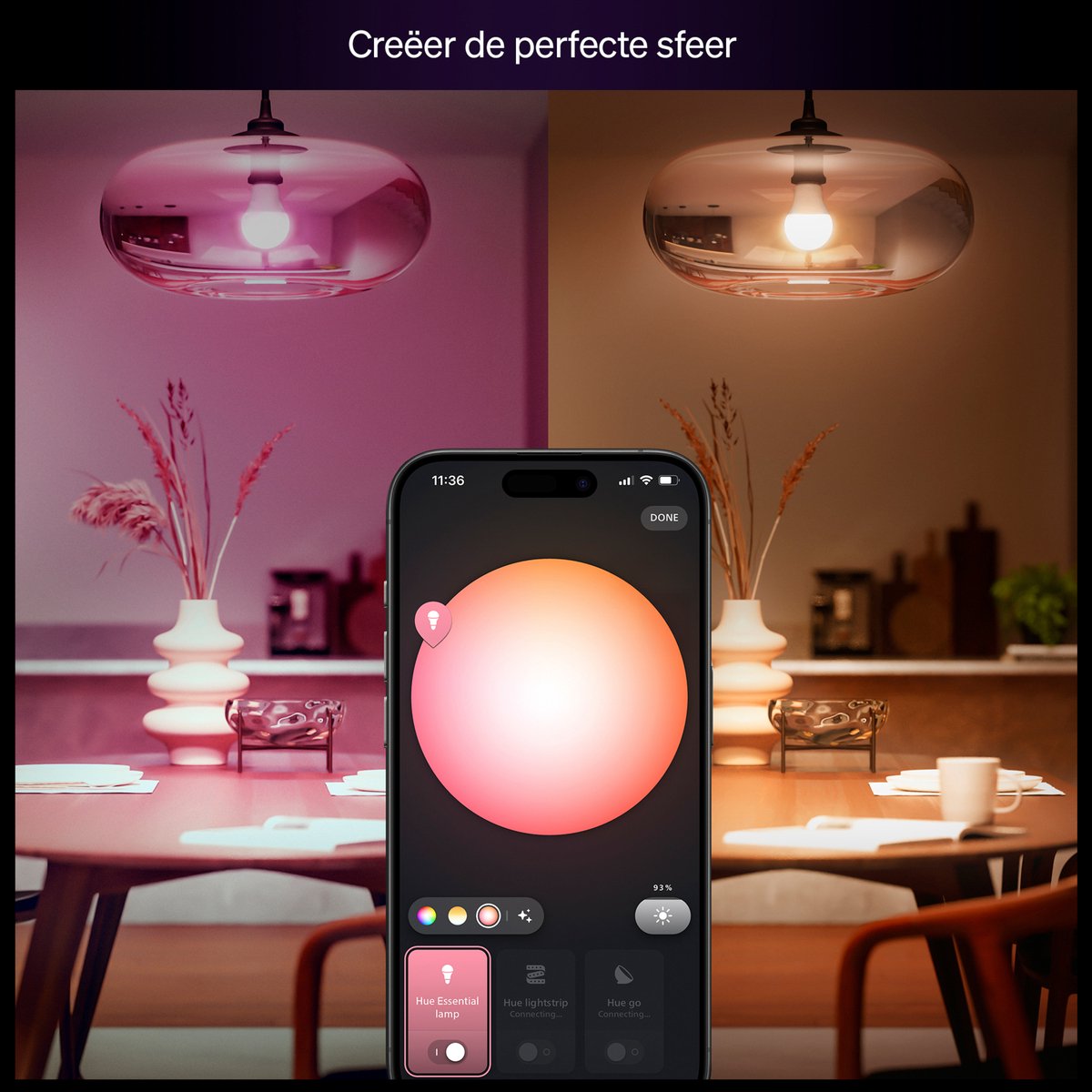 Philips Hue Essential starterkit - wit en gekleurd licht - 1 Bridge - 2 lampen A60 — afbeelding 6