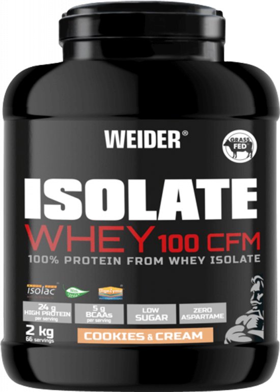 Weider Isolate Whey 100 CFM (2000g) Cookies & Cream - Eiwitten - Wei ...