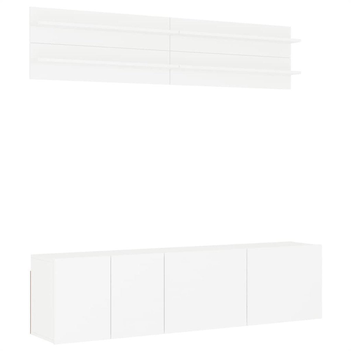 vidaXL - 6-delige - Tv-meubelset - bewerkt - hout - wit