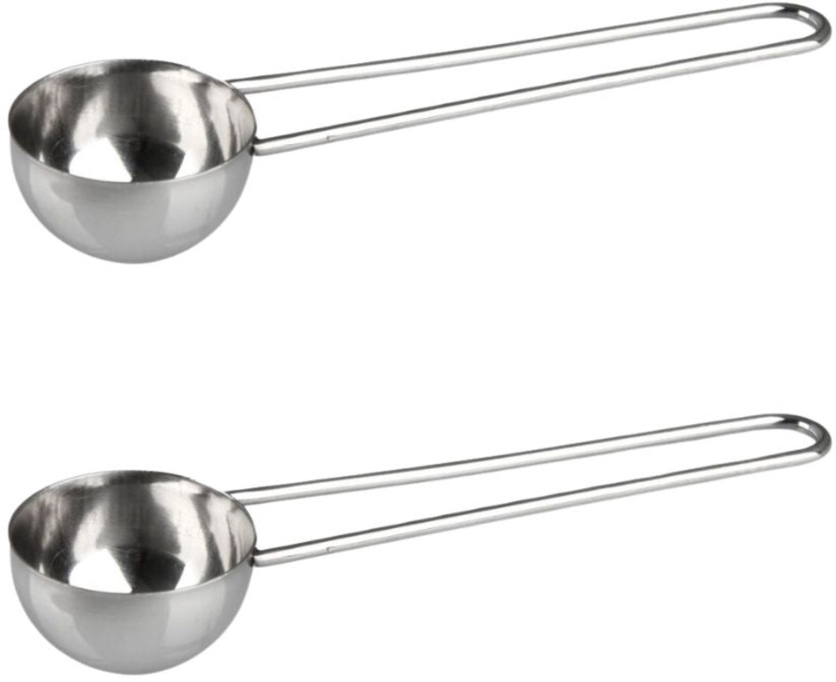 Set van 2 RVS koffielepels ca. 8gr Fackelmann Ontbijt