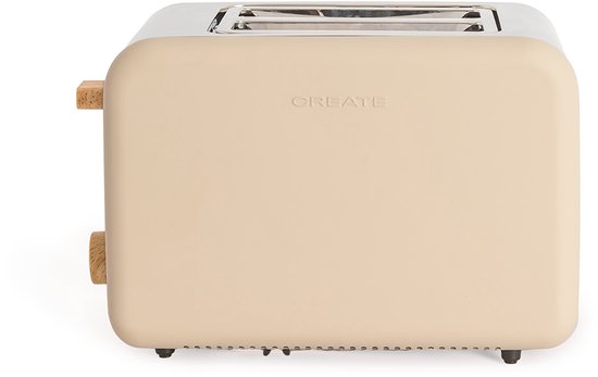 CREATE - Broodrooster voor breed brood, Zand - TOAST RETRO