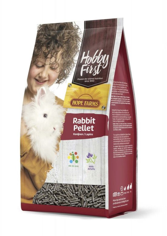 HobbyFirst Hope Farms Konijn Pellet - 3 x 4 kg - Voordeelverpakking