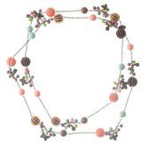Behave® Lange ketting bruin roze blauw 125 cm