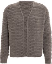Knit Factory - Becky Gebreid Vest - Gebreide dames cardigan - Kort vest op heuphoogte - bruin damesvest gemaakt uit 30% wol en 70% acryl - Marron - 36/38