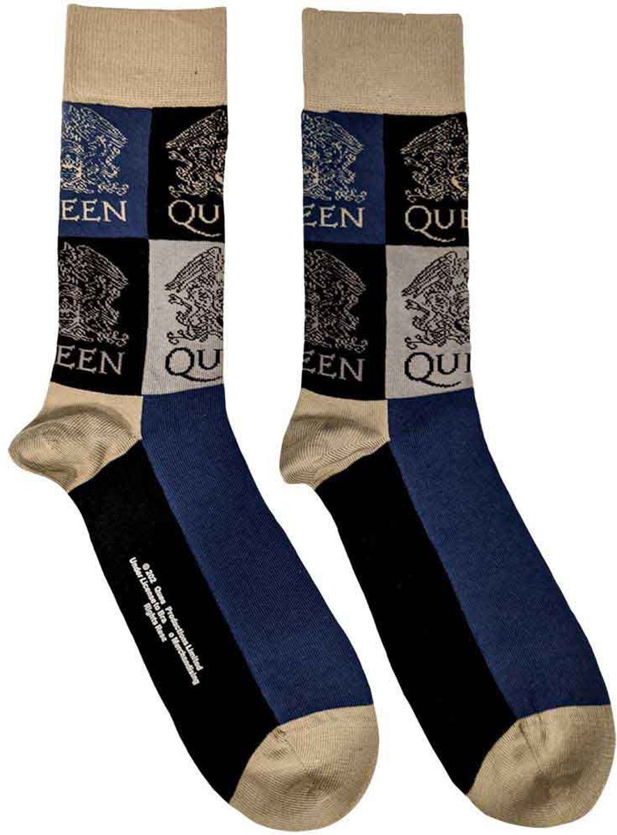 Queen - Crest Blocks Enkelsokken - Donkerblauw