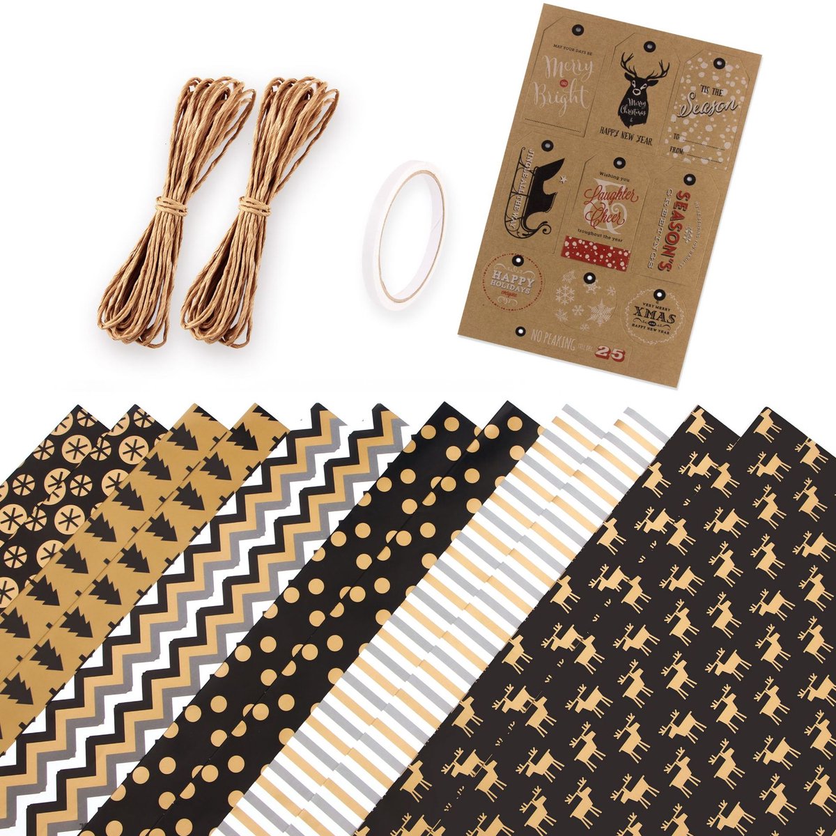 Daity 12 vellen - Inpakpapier - Cadeaupapier - kerstcadeaupapier - inpakpapier verjaardag - 50*70cm - Kerst - Kadopapier