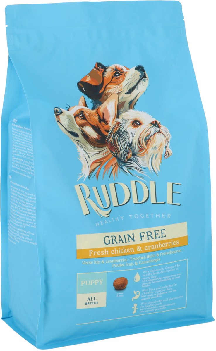 Ruddle Puppy All Breeds Grainfree Kip&Cranberry - Hondenvoer - 3 kg