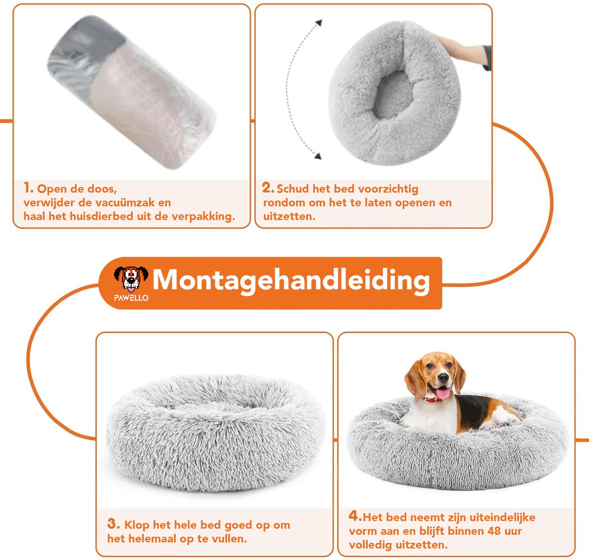 Dongyo New Village Pawello Kalmerend Donut Hondenmand XL (80 cm) thumbnail 2