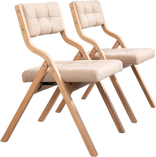 Houten Klapstoelen – Opvouwbare Stoelen – Klapstoelen Met Kussen ...