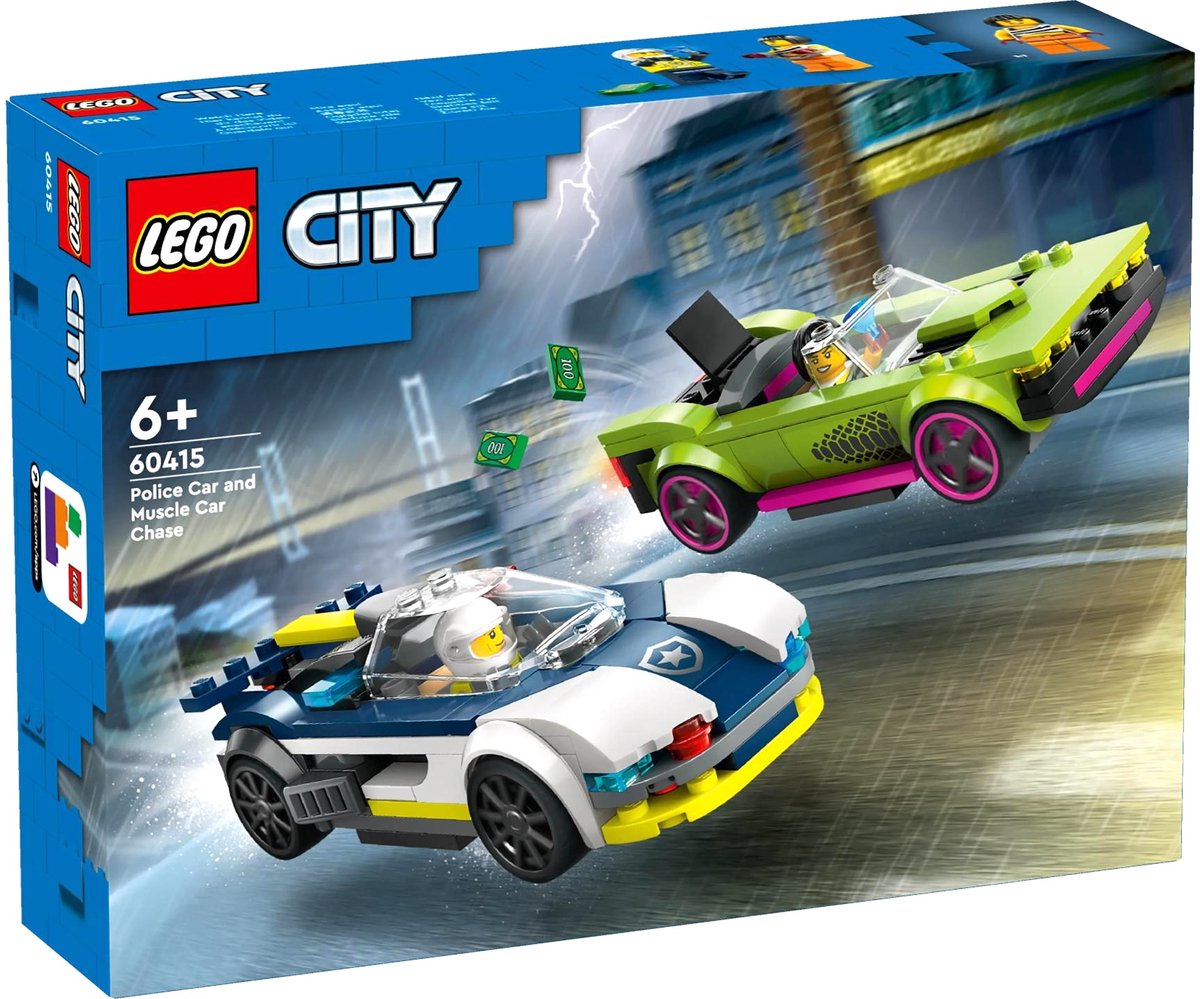 LEGO City Politiewagen en snelle autoachtervolging 60415