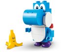 Blauwe Yoshi Lego-figuur met bananenschil.