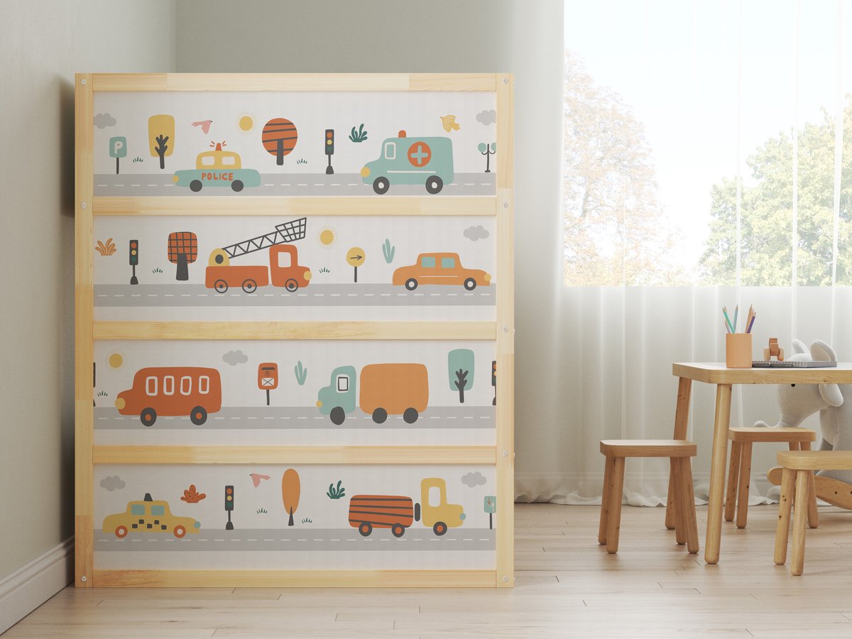 Sticker Ikea Kura Bed - Little Town - Hoog 4x kort 1x lang - Ikea Kura Stickers - Stickers voor je bed - Kids-ware Lifestyle