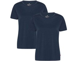 DANISH ENDURANCE 100% Merino Wol Thermo T-shirt - voor Vrouwen - 2 Paar - Donker Marineblauw - Maat L