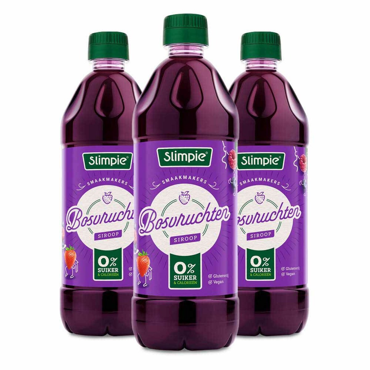 Slimpie Siroop Bosvruchten - 3 x 650 ml - Voordeelverpakking