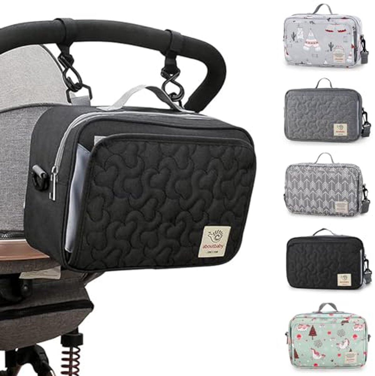 Universele Kinderwagen Organizer met Draagriem - Ideaal voor Luiers, Speelgoed en Meer