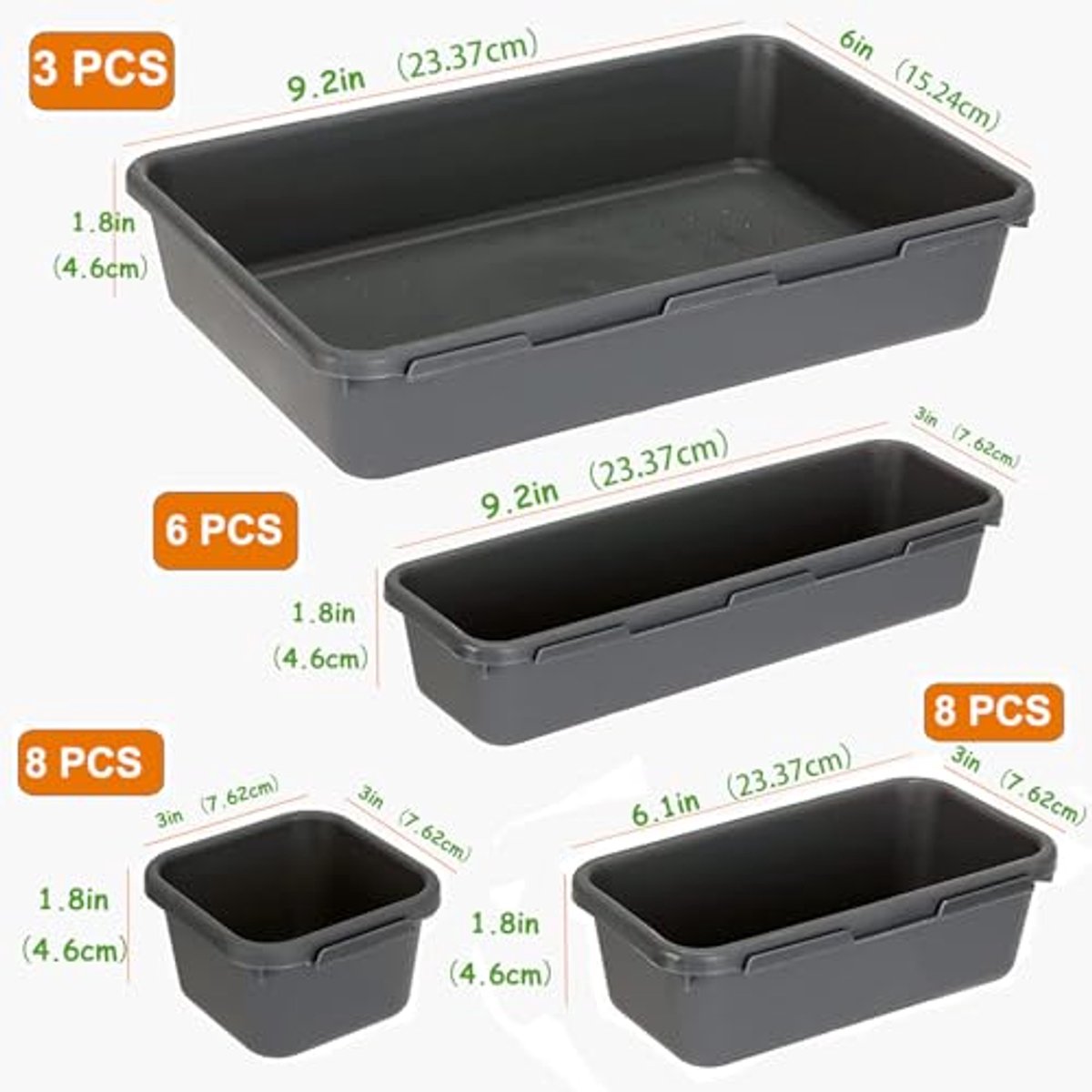 Interlocking Lade Organizer Set 25-delig voor Kantoor, Keuken, Badkamer en Make-up