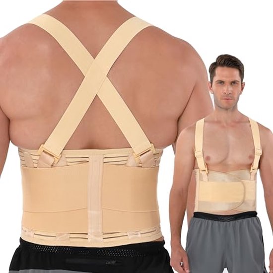 Verstelbare rugband met bretellen voor lage rugpijn - Comfortabele ...