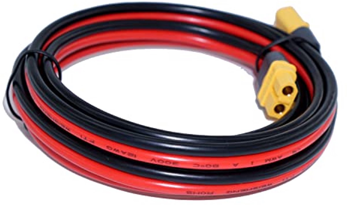 Verlengkabel 1,8 m voor XT60 Stekkers - 12AWG Kabel Voor Oplaadoplossingen