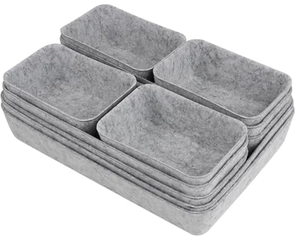 Lade-organizer 8 stuks - Stapelbare vilten opbergdozen voor bureau, kast en slaapkamer