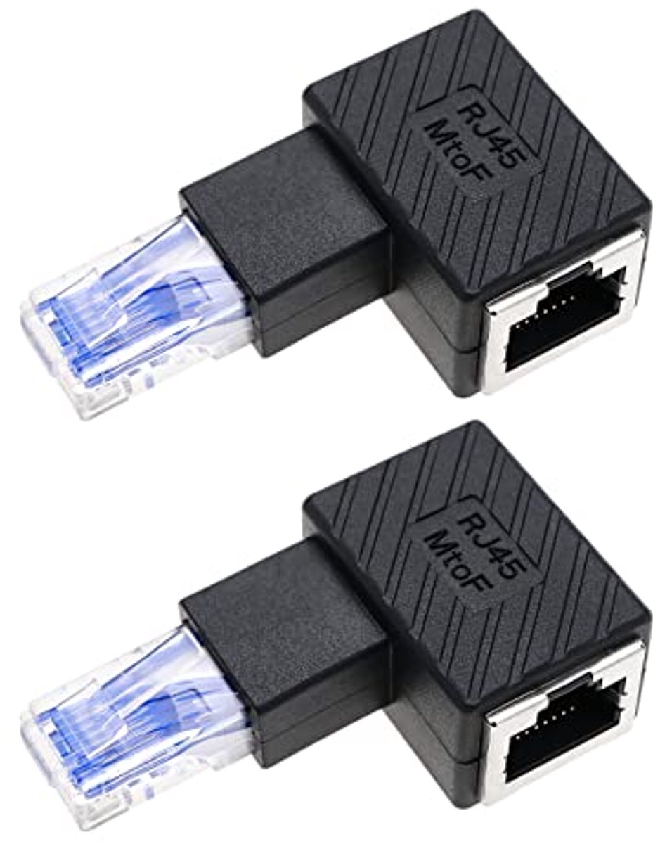 RJ45 Ethernet-adapter 90 graden hoekstekker - 2 stuks