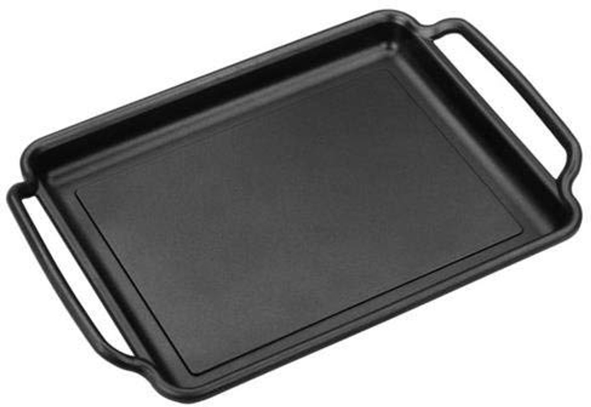 Grillplaat glad 40 x 28 cm met Teflon coating - ideaal voor grillen en bakken