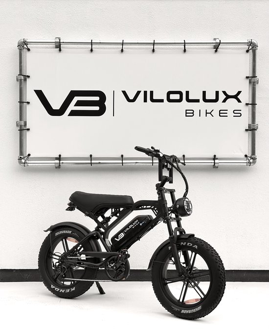 Vilolux® Fatbike electrisch - Fatbike - V20 PRO - 2025 Model - Legaal - Rijklaar geleverd - 2 Jaar garantie - Telefoontasje - Hydraulische remmen - Alarm - Zwart - Vilolux® - €1.149,00