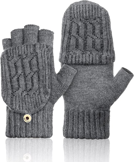 BAONUOR Winterhandschoenen, thermo-fleece, heren en dames, winterhandschoenen, touchscreen, uitgerekt, dikke gebreide handschoenen, thermische handschoenen voor outdoor, sport, hardlopen, fietsen