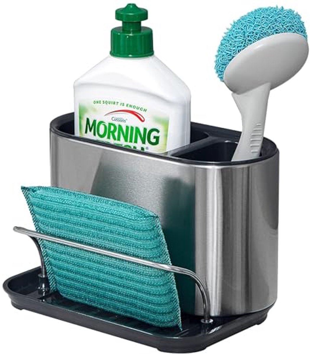 Organizer voor de Keuken – RVS Afwasbak Caddy voor Spons, Borstels en Zeep