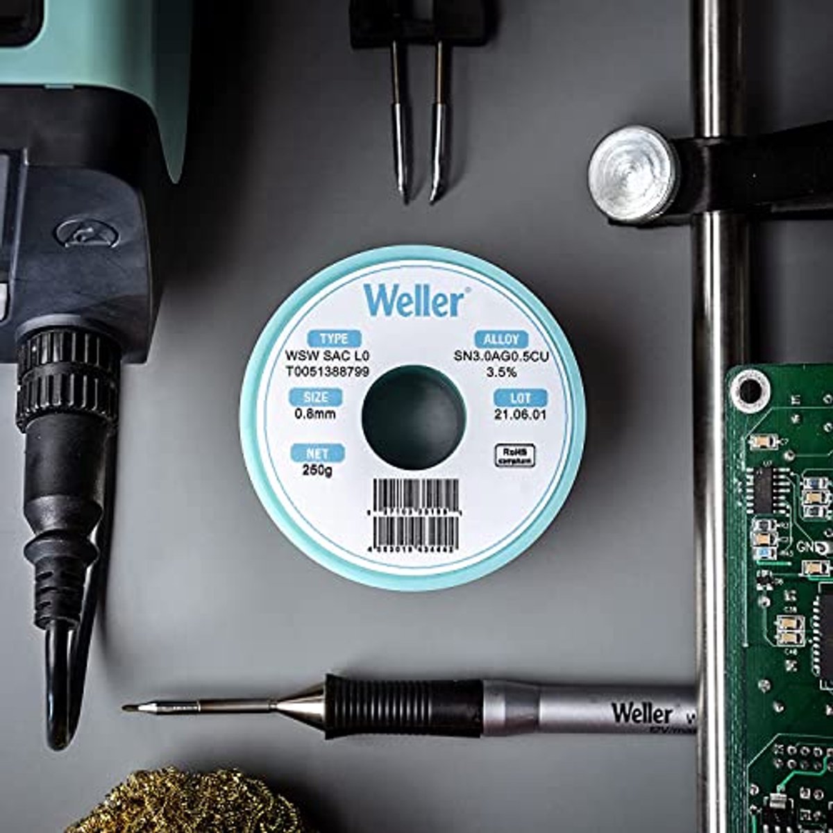 Loodvrije soldeerdraad Kit - Ø 0.3/0.5/0.8mm - Sn99.3Cu0.6Ni0.05 - Flux Inhoud 3.5% - 21g