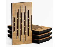 Geluidsabsorberend akoestisch paneel - 4 Pack | 50x25cm - Geluidsisolatie en Diffusie voor Thuis en Studio