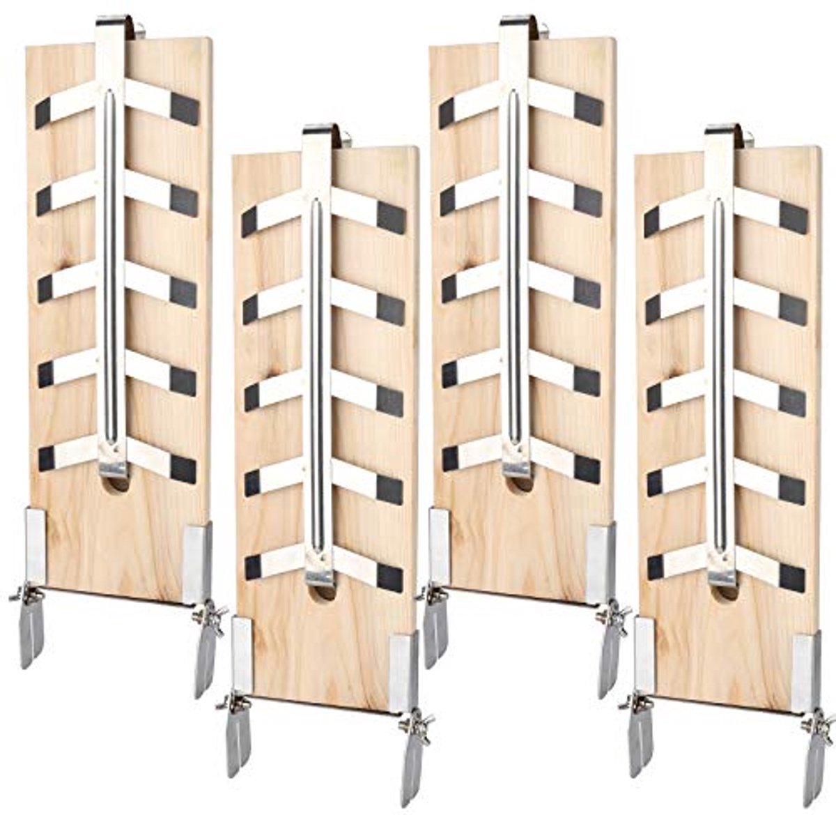 Cederhouten Zalmplanken met Roestvrijstalen Houder - Set van 4 voor Grillen en BBQ