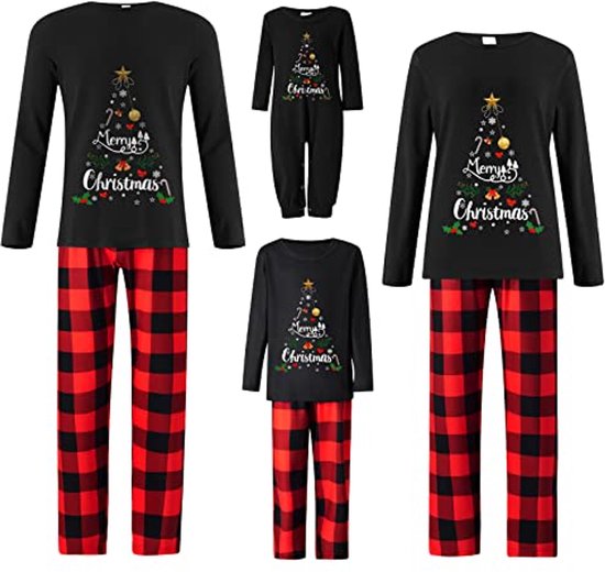 Gezellige Familie Kerst Pyjama Sets met Elanden en Dinosaurussen