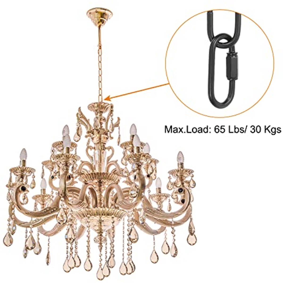 Kettingen voor kroonluchters : 1 Meter Clarance ketting (oud goud