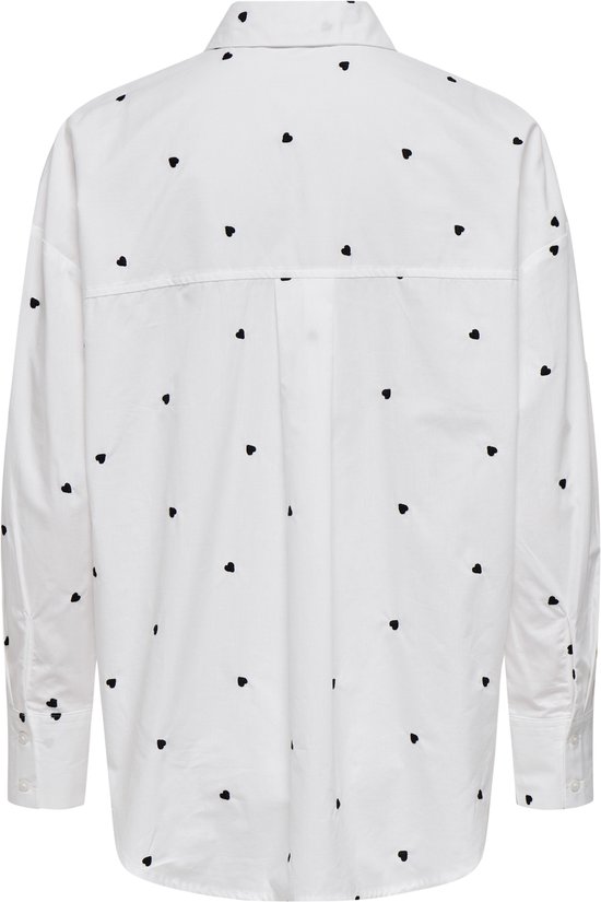 Blouse Femme JDY JDYNELLY L/ S LOOSE SHIRT WVN - White Noir Coeur Broderie