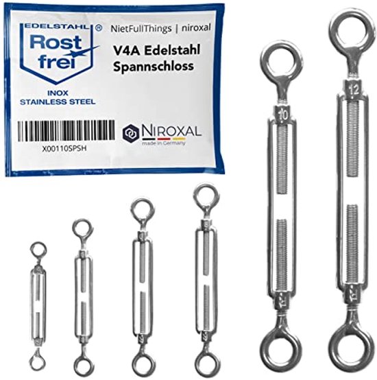 12-meter 4-mm dikke roestvrijstalen ketting V4A met lange