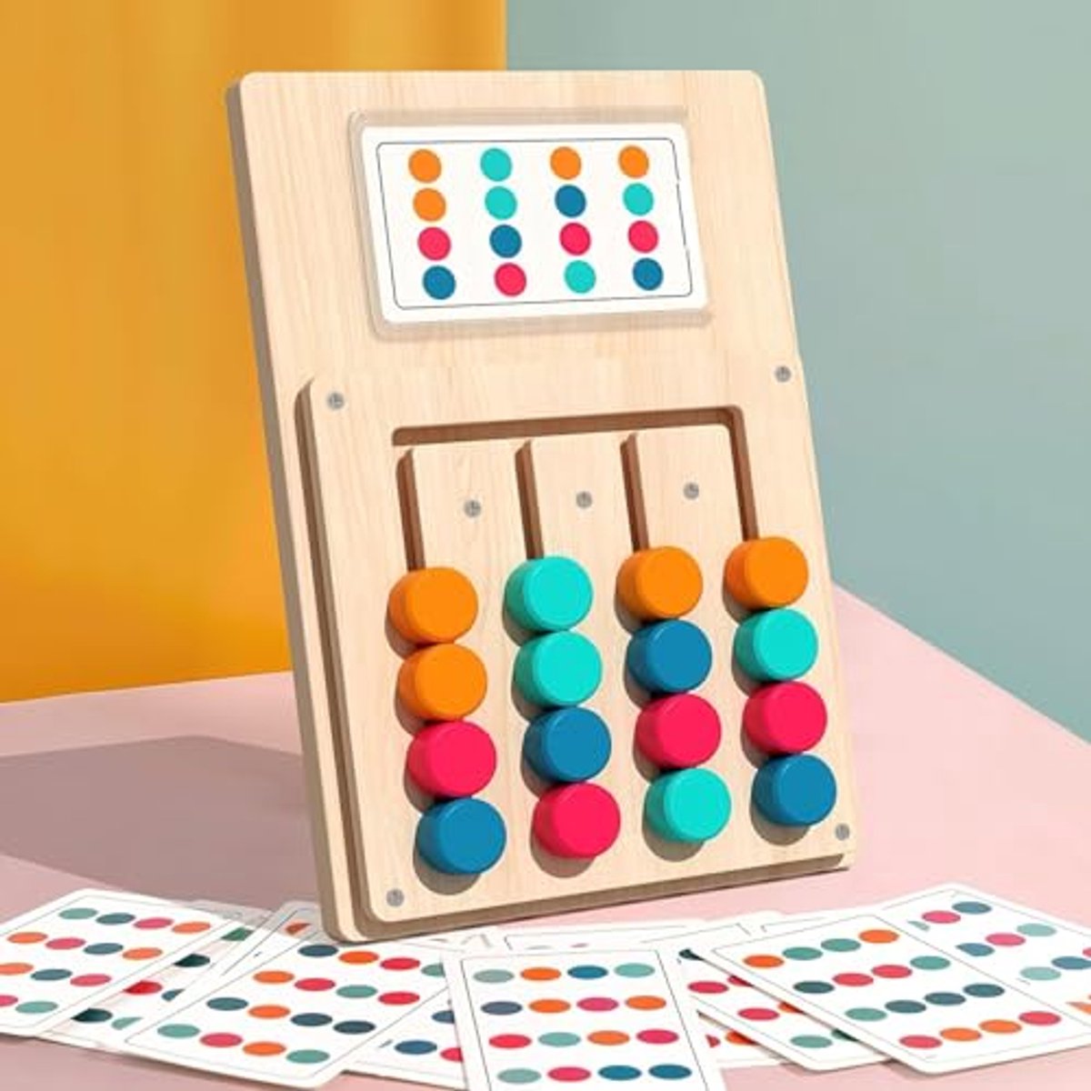 Houten Sorteerspel voor Kinderen - Educatief Kleurenpuzzel van 3 Jaar