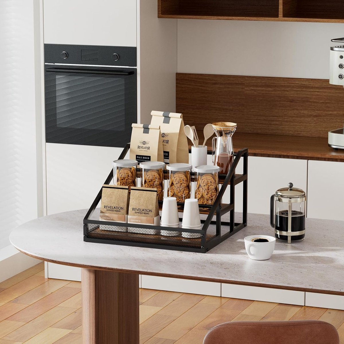 Drankfles display plank, kleine drankkast, 6 flessen mini bar plank