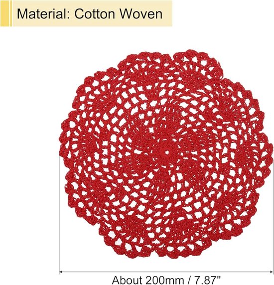 MINDPLUS Set van 10 Hand Gehaakte Doilies Katoen Gehaakte Kant Doilies Tafel Placemat 6-7 Inch Rond Beige Vintage Bruiloft Thee Party (12st Beige