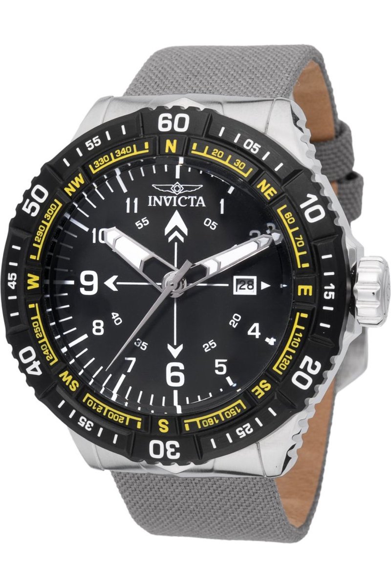 Invicta Coalition Forces 49508 Heren Horloge - Waterdicht - Analoog - Quartz Uurwerk - Roestvrij Staal met zwarte Wijzerplaat - 49mm