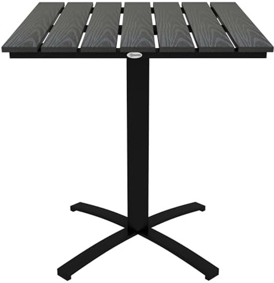 IDIMEX Azalea Tuintafel, 140 x 80 cm, zwart, weerbestendig, voor tuin, balkon en terras, stabiele en onderhoudsvriendelijke tafel voor 6 personen