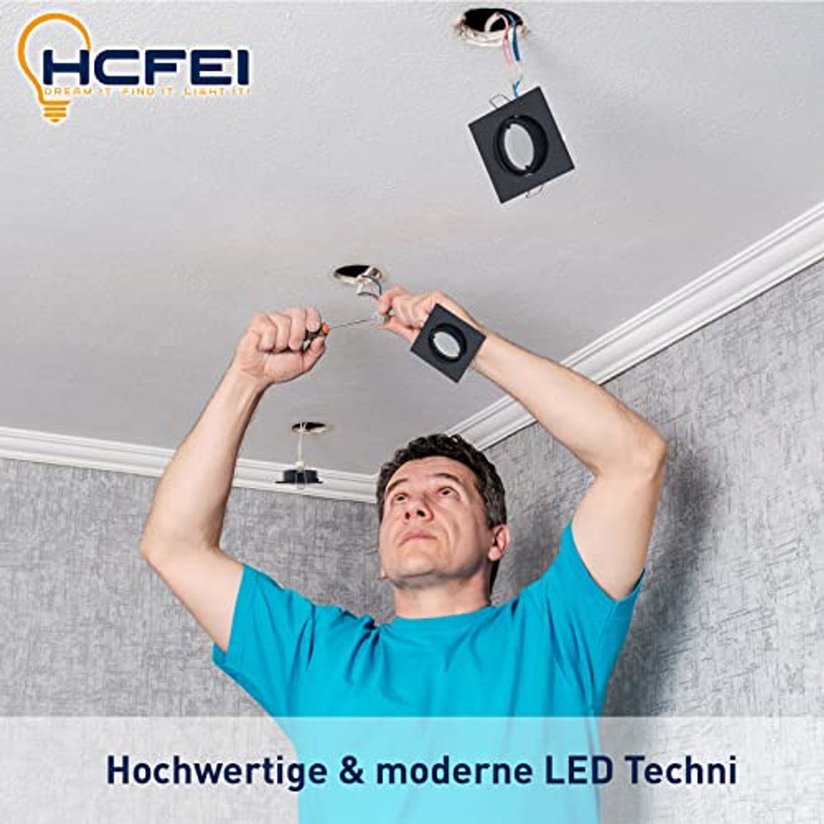 Dimbare LED inbouwspot vierkant - 425 Lumen - Warmwit - 230V 5W