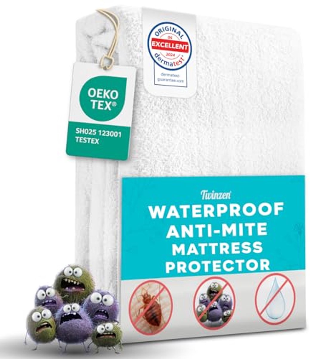 Matrasbeschermer 90x200 cm met anti-mijt en bedwantsbescherming - Met ritssluiting en Oeko-Tex goedgekeurd