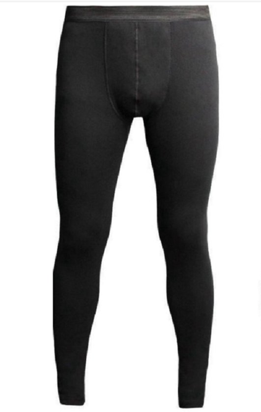 Collant thermique noir ajusté pour homme, vue de face.