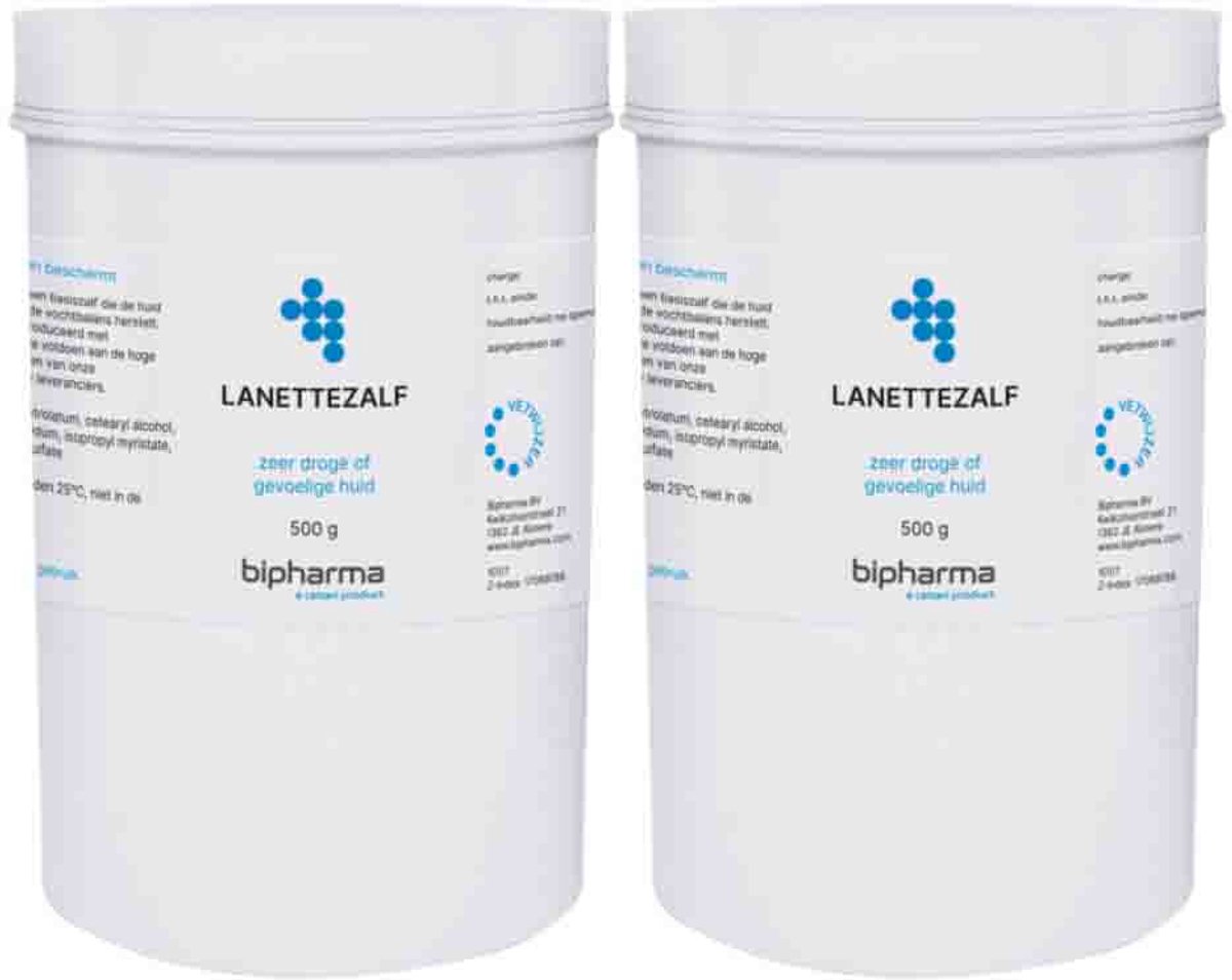 Bipharma Lanettezalf - 2 x 500 gr - Voordeelverpakking