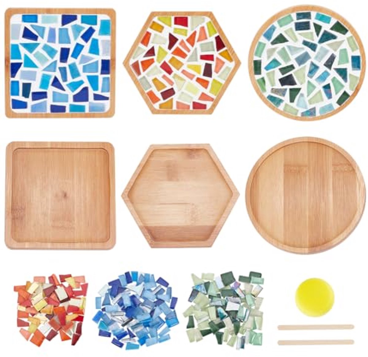 DIY Mozaïek Coaster Set - Glas Mosaic Tegels voor Creatief Knutselen - Geschikt voor Beginners en Gevorderden