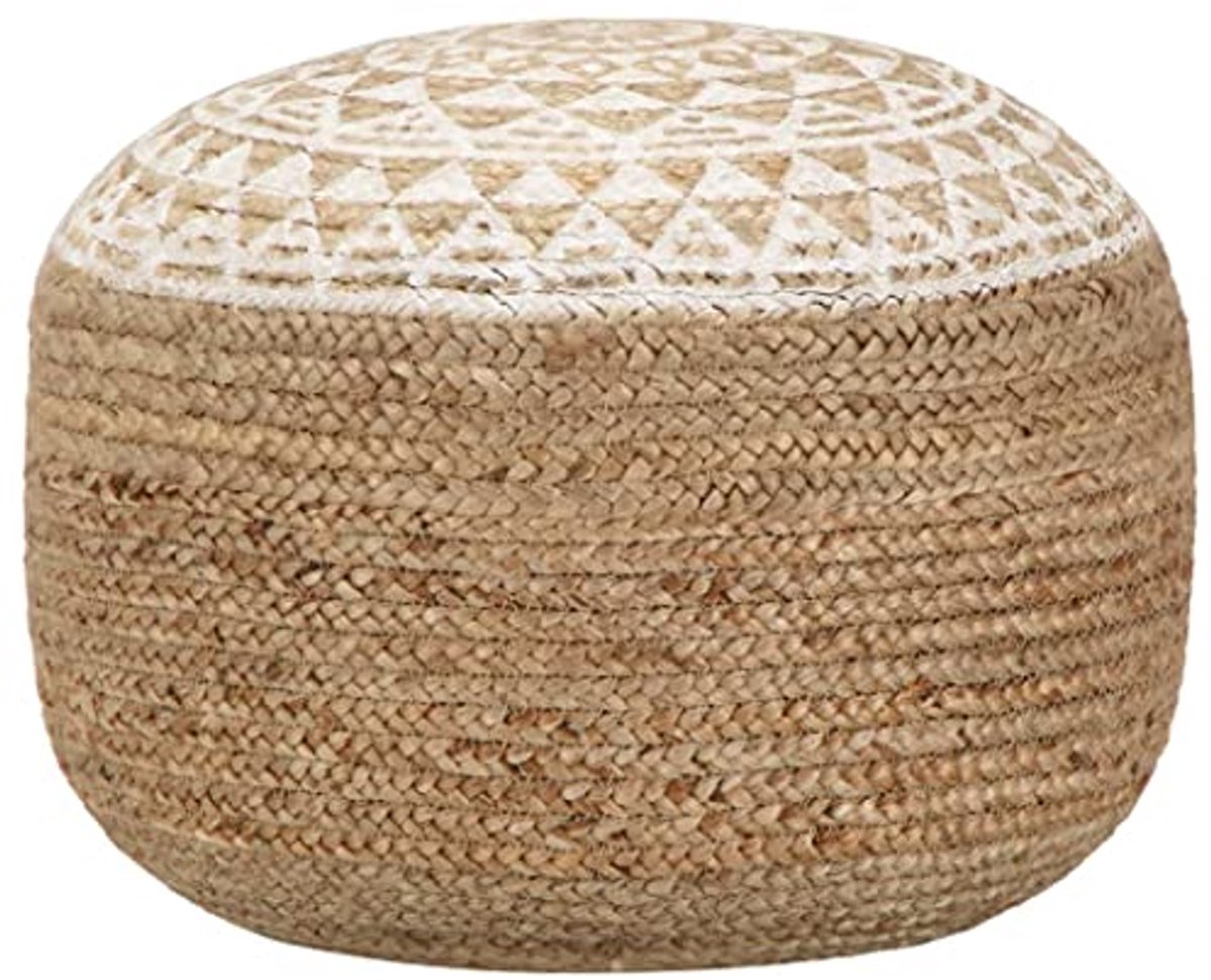 Handgemaakte Jute Pouf - Comfortabele Zit- en Voetensteun