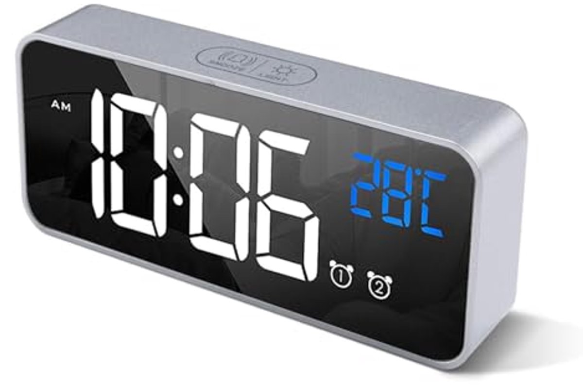 Digitale Wekker met Temperatuurweergave, Snooze Functie, en Dual Alarmen