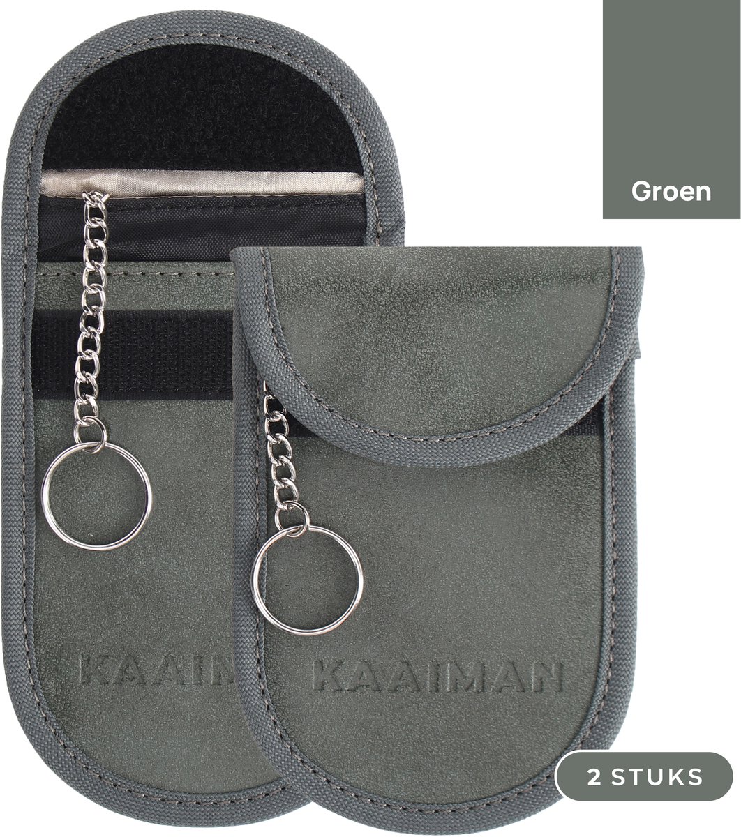 Kaaiman® Faraday 2 RFID Beschermhoezen – Autosleutel Antidiefstal – Keyless Entry & RFID Beveiliging - Groen