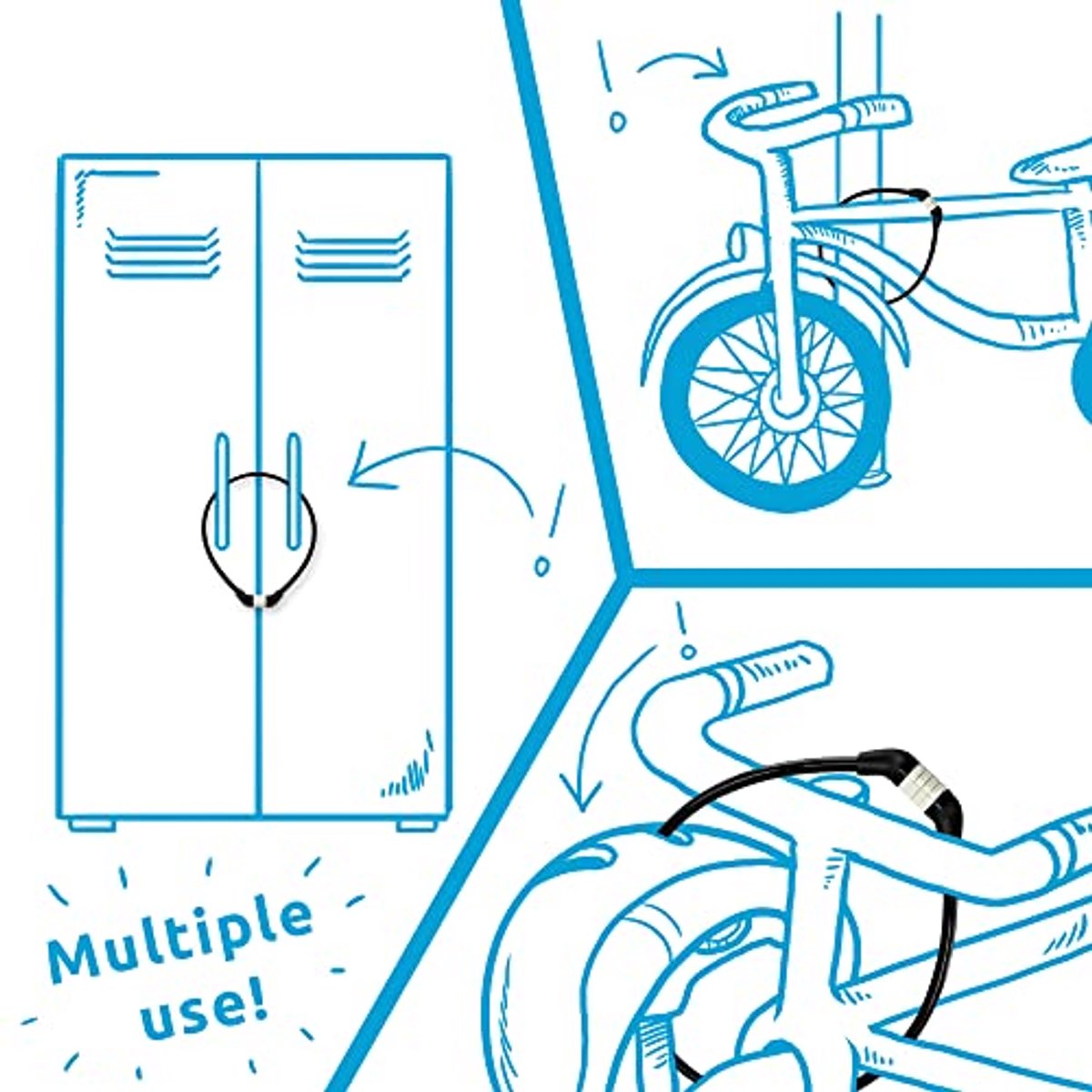 Fietsslot voor Kinderen - Weerbestendig Kettingslot met Combinatiecode - Eenvoudig in Gebruik - Fietsaccessoires voor Jongeren